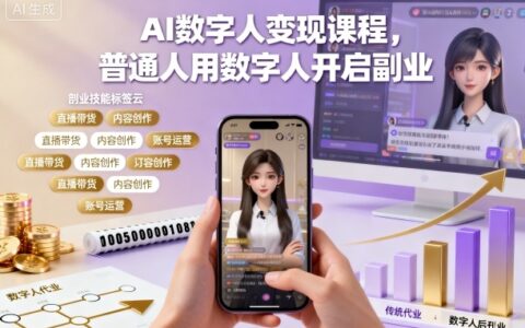 AI數(shù)字人變現(xiàn)課程，普通人用數(shù)字人開啟副業(yè)