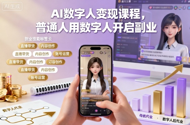 AI數字人變現課程，普通人用數字人開啟副業