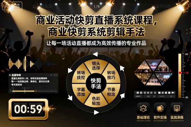 商業(yè)活動(dòng)快剪直播系統(tǒng)課程,商業(yè)快剪系統(tǒng)剪輯手法