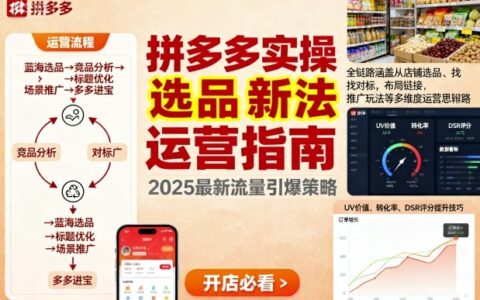 王校長9月12拼多多實操新玩法，全鏈路涵蓋從店鋪選品、找對標，布局鏈接，推廣玩法等多維度運營思路（更新）