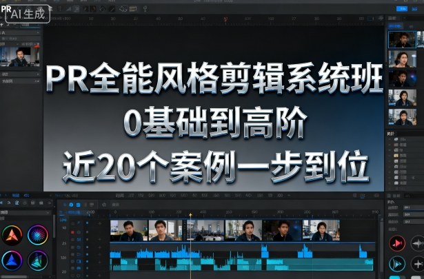 PR全能風格剪輯系統班，0基礎到高階，近20個案例一步到位