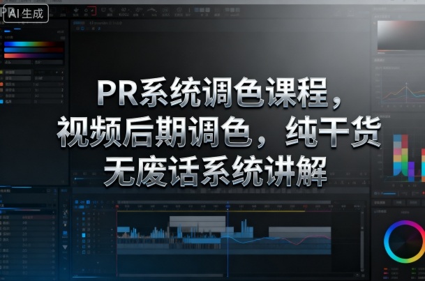 PR系統調色課程，視頻后期調色，純干貨無廢話系統講解