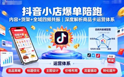 抖音小店爆單陪跑，內容＋貨架＋全域四頻共振，深度解析抖音商品卡運營體系（更新）