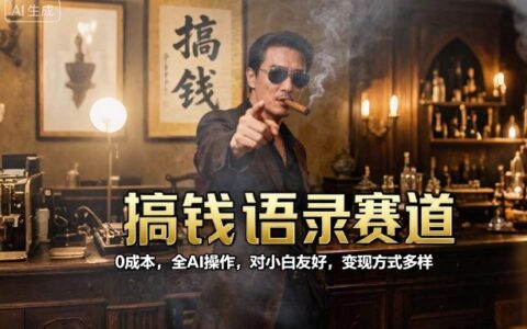 搞錢語錄賽道，0成本，全AI操作，對小白友好，變現方式多樣