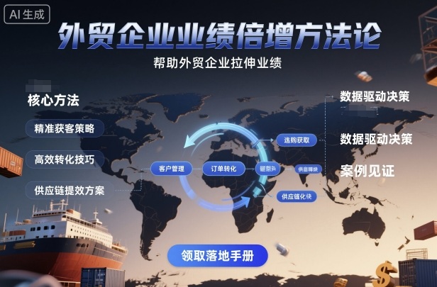 外貿(mào)企業(yè)業(yè)績倍增方法論,幫助外貿(mào)企業(yè)拉伸業(yè)績