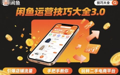 閑魚運營技巧大全3.0，引爆店鋪流量，手把手教你玩轉二手電商平臺