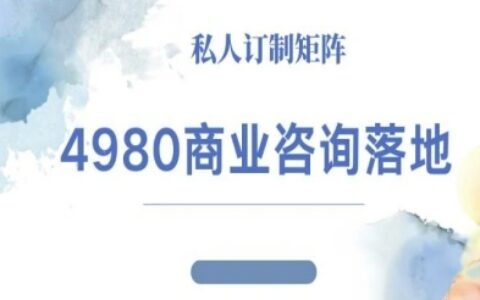 4980商業咨詢師落地課程-ip運營高客單教程