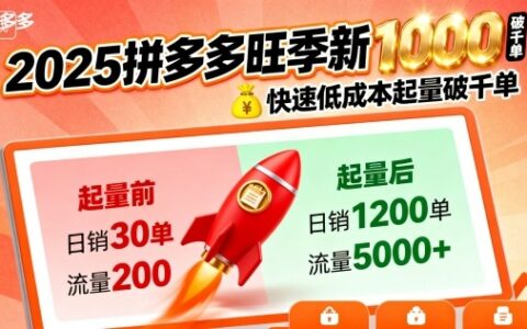 2025拼多多旺季新老店鋪——快速低成本起量破千單