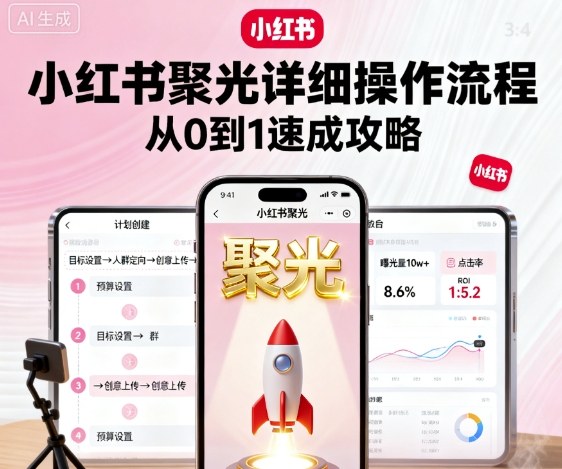 小紅書聚光詳細操作流程,小紅書聚光從0到1速成攻略