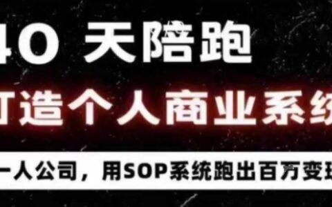 40天陪跑打造個(gè)人商業(yè)系統(tǒng)，一人公司，用SOP系統(tǒng)跑出百W變現(xiàn)