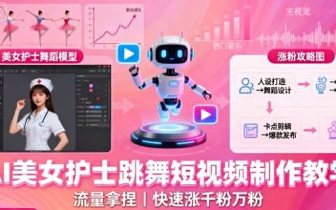 AI美女護士跳舞短視頻制作教學，流量拿捏，快速漲千粉萬粉【提示詞+視頻教程】