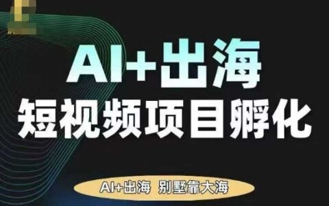 AI·TikTok AI+出海短視頻項目孵化，陪你從0-1借助AI實現出海變現