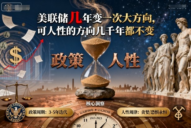 付費(fèi)文章：美聯(lián)儲(chǔ)幾年變一次大方向，可人性的方向幾千年都不變