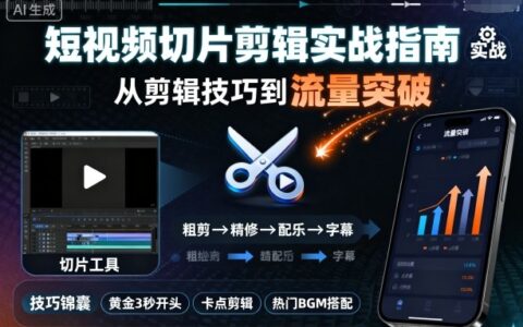 短視頻切片剪輯實(shí)戰(zhàn)指南，從剪輯技巧到流量突破