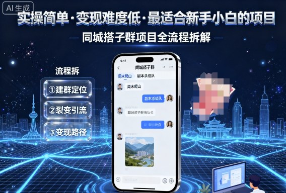 實操簡單,變現難度低,最適合新手小白做的項目,每天輕松收入3張,同城搭子群項目全流程拆解