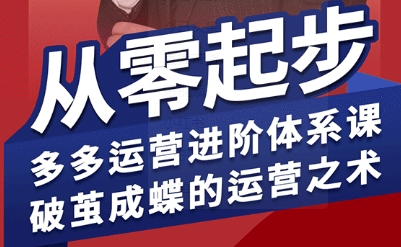 拼多多運營進階系統課，從零起步，多多運營進階體系課，破繭成蝶的運營之術（更新9月）