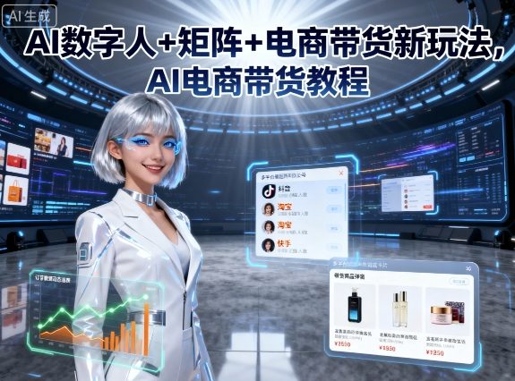 AI數(shù)字人+矩陣+電商帶貨新玩法，AI電商帶貨教程