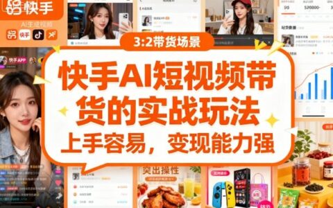 快手ai短視頻帶貨的實戰(zhàn)玩法，上手容易，變現(xiàn)能力強