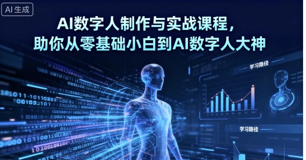 AI數字人制作與實戰課程，助你從零基礎小白到AI數字人大神