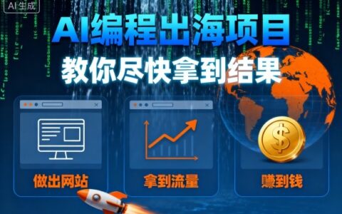 AI編程出海項目，教你盡快拿到結果-做出網站、拿到流量、賺到錢