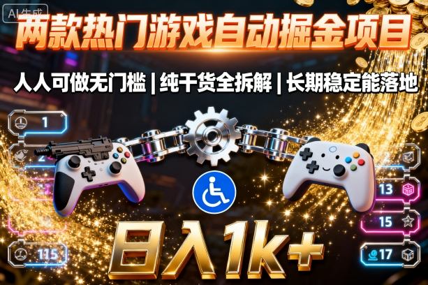 兩款熱門游戲自動(dòng)掘金項(xiàng)目，人人可做無(wú)門檻，純干貨全拆解，長(zhǎng)期穩(wěn)定能落地，日入1k+【揭秘】