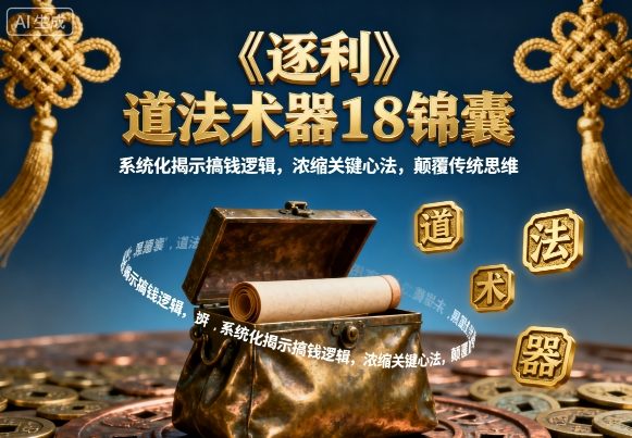 《逐利》道法術(shù)器18錦囊，系統(tǒng)化揭示搞錢(qián)邏輯，濃縮關(guān)鍵心法，顛覆傳統(tǒng)思維