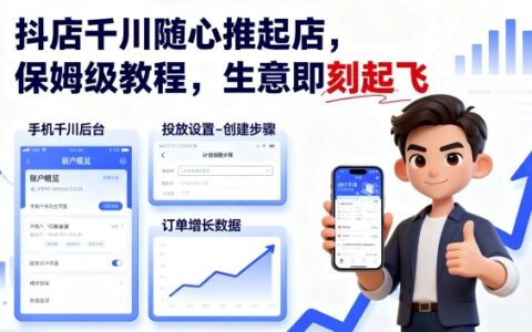 抖店千川隨心推起店，保姆級教程，生意即刻起飛