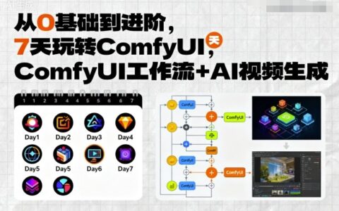 從0基礎到進階，7天玩轉ComfyUI，Comfyui工作流+AI視頻生成