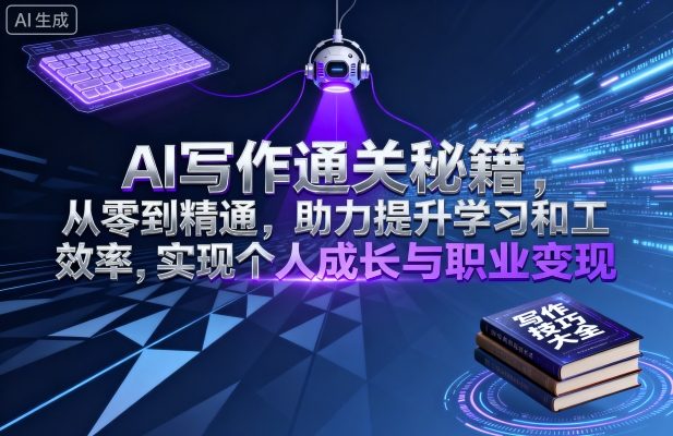 AI寫作通關秘籍，從零到精通，助力提升學習和工作效率，實現個人成長與職業變現