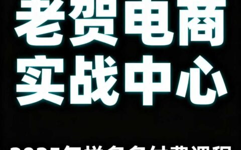 老賀電商2025年拼多多付費(fèi)課程，用通俗易懂的方法告訴你多多怎么玩