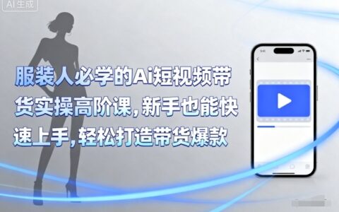 服裝人必學(xué)的Ai短視頻帶貨實(shí)操高階課，新手也能快速上手，輕松打造帶貨爆款