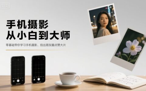 手機攝影從小白到大師，零基礎帶你學習手機攝影，拍出朋友圈點贊大片