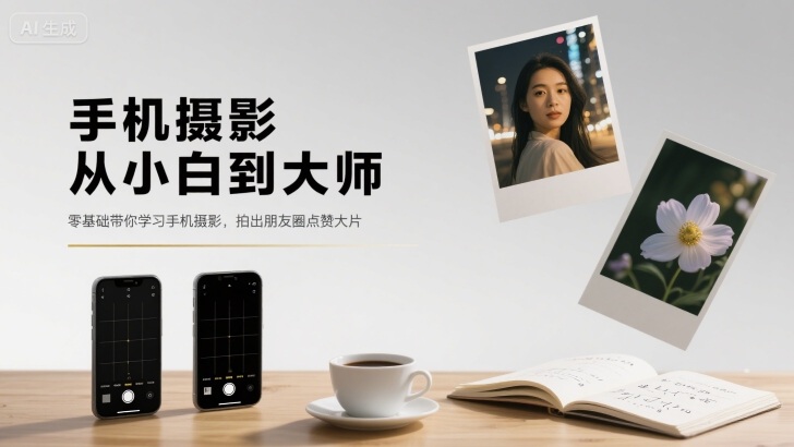 手機(jī)攝影從小白到大師，零基礎(chǔ)帶你學(xué)習(xí)手機(jī)攝影，拍出朋友圈點(diǎn)贊大片