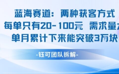藍(lán)海賽道：需求量大 單月累計(jì)下來(lái)能突破3W