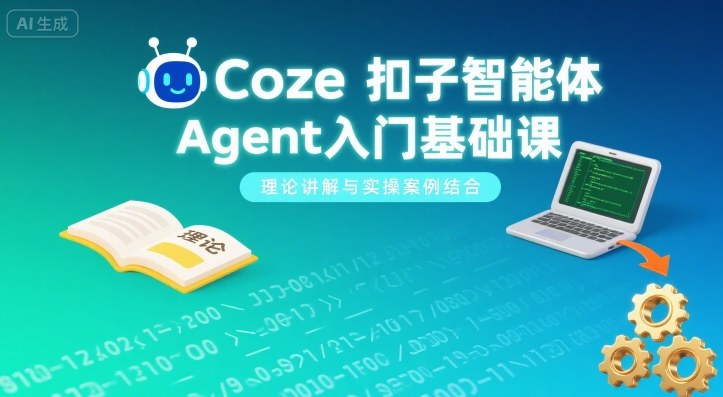 Coze扣子智能體Agent入門基礎課,理論講解與實操案例結合
