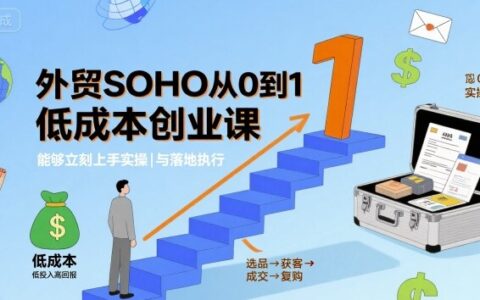 外貿(mào)SOHO從0到1低成本創(chuàng)業(yè)課，能夠立刻上手實(shí)操與落地執(zhí)行