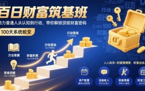 百日財富筑基班，助力普通人從認知到行動，帶你解鎖頂級財富密碼