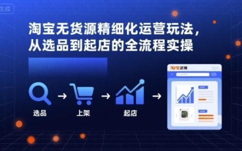 淘寶無貨源精細化運營玩法，從選品到起店的全流程實操