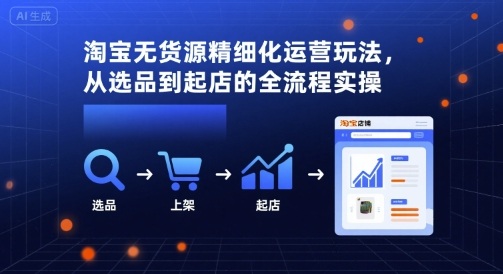 淘寶無貨源精細化運營玩法，從選品到起店的全流程實操