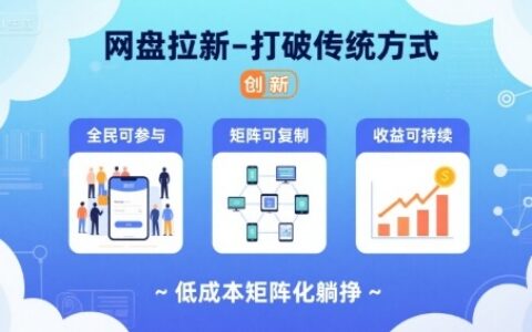 網(wǎng)盤拉新-打破傳統(tǒng)方式，低成本矩陣化躺掙，全民可參與、矩陣可復制、收益可持續(xù)【揭秘】