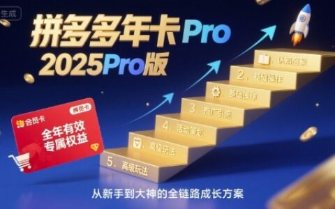拼多多年卡2025Pro版，五大板塊從認知到基礎、從推廣到活動、從活動到玩法