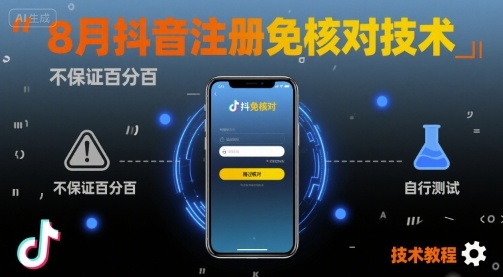8月抖音注冊(cè)免核對(duì)技術(shù),不保證百分百,自測(cè)