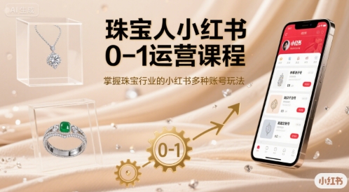 珠寶人小紅書0-1運營課程,掌握珠寶行業的小紅書多種賬號玩法