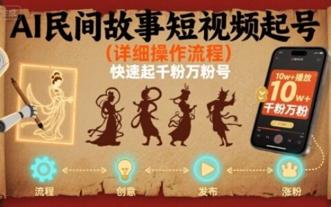 AI民間故事短視頻起號，詳細(xì)操作流程，快速起千粉萬粉號
