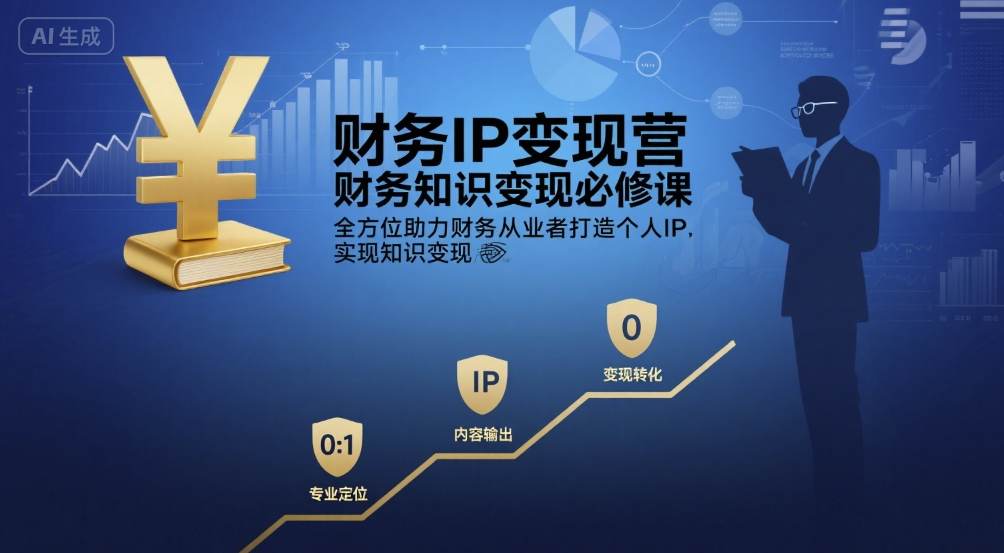 財務IP變現營,財務知識變現必修課,全方位助力財務從業者打造個人IP,實現知識變現