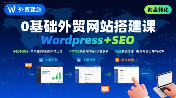 Wordpress外貿建站+SEO優化課程,手把手教你從0到1搭建可獲得詢盤的外貿網站