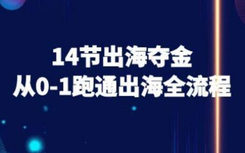 14節(jié)出海奪金從0-1跑通出海全流程-跨境電商教程