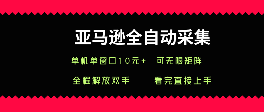 亞馬遜全自動采集，單機單窗口一天10+，可無限矩陣去做【揭秘】