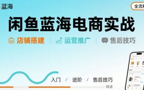 閑魚藍海電商實戰，店鋪搭建運營售后全流程