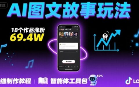 抖音爆火的ai圖文故事玩法，18個作品漲粉69.4W，詳細制作教程+智能體